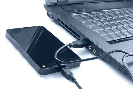laptop with external hard drive